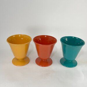 Vintage Hazel Atlas Platonite Moderntone Sherbet Parfait Dessert 4oz Cups Pastel